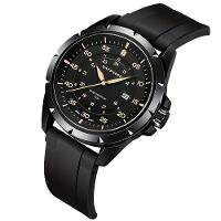 Relógio Aço Inoxidável, Resistente à água Até 50m, Mostrador Analógico Preto - 4