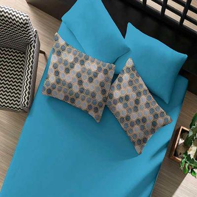 Jogo De Cama Portallar King Malha Denim Gold 3 Pçs Azul