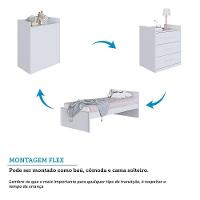 Berço Multifuncional Beni 4 Em 1 Branco Brilho Com 3 Gavetas E Colchão Baby Physical - Móveis Peroba