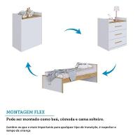 Berço Multifuncional Beni 4 Em 1 Com 3 Gavetas Branco Brilho/amêndoa - Móveis Peroba