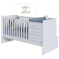 Berço Multifuncional Beni 4 Em 1 Com 3 Gavetas Branco Brilho - Móveis Peroba - 2
