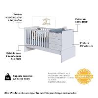 Berço Multifuncional Beni 4 Em 1 Com 3 Gavetas Branco Brilho - Móveis Peroba - 3