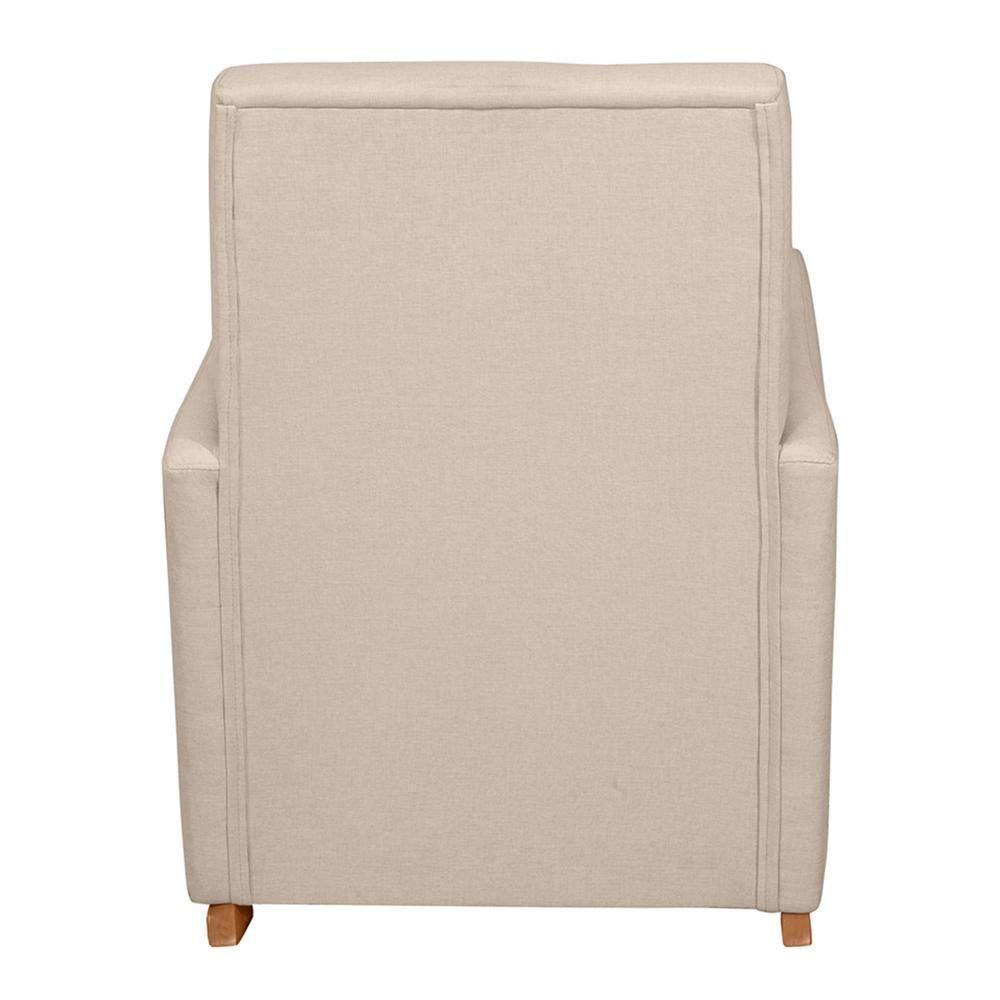 Poltrona De Amamentação Ana Com Balanço Pés Canoa E Puff Linho Bege - Fratello - 5