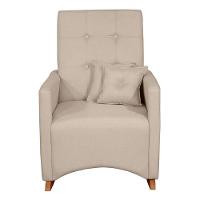 Poltrona De Amamentação Ana Com Balanço Pés Canoa E Puff Linho Bege - Fratello - 3