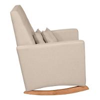 Poltrona De Amamentação Ana Com Balanço Pés Canoa E Puff Linho Bege - Fratello