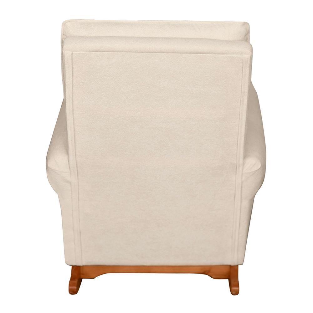 Poltrona De Amamentação Paris Com Balanço Pés Canoa E Puff Bouclê Off White - Fratello - 4