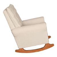 Poltrona De Amamentação Paris Com Balanço Pés Canoa E Puff Bouclê Off White - Fratello - 3