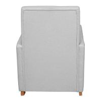 Poltrona De Amamentação Ana Com Balanço Pés Canoa E Puff Linho Cinza - Fratello Linho Cinza - 5