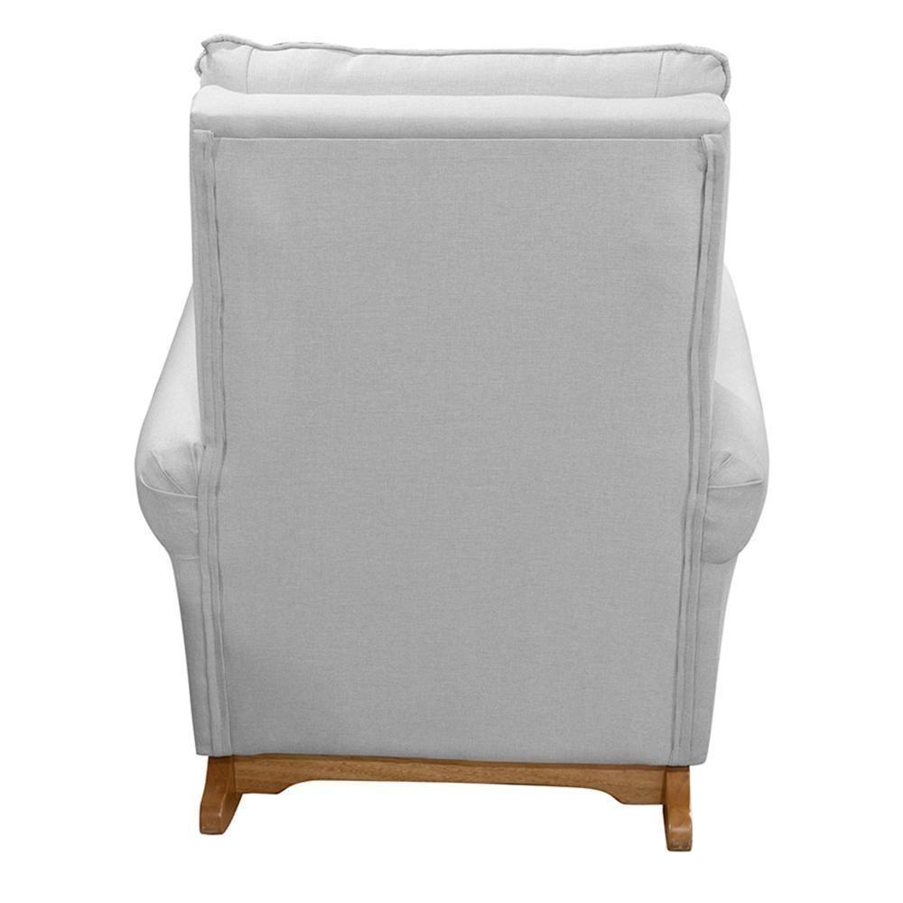 Poltrona De Amamentação Paris Com Balanço Pés Canoa E Puff Linho Cinza - Fratello - 5