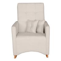 Poltrona De Amamentação Ana Com Balanço Pés Canoa E Puff Bouclê Off White - Fratello