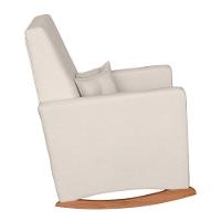 Poltrona De Amamentação Ana Com Balanço Pés Canoa E Puff Bouclê Off White - Fratello - 5