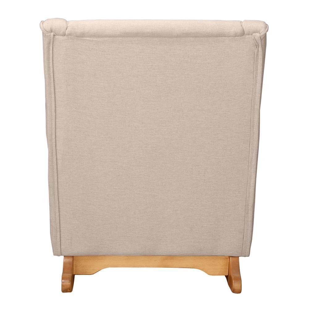 Poltrona De Amamentação áquila Com Balanço Pés Canoa E Puff Linho Bege - Fratello - 5