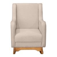 Poltrona De Amamentação áquila Com Balanço Pés Canoa E Puff Linho Bege - Fratello - 3