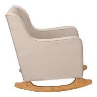 Poltrona De Amamentação áquila Com Balanço Pés Canoa E Puff Linho Bege - Fratello