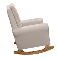 Poltrona De Amamentação Paris Com Balanço Pés Canoa E Puff Linho Bege - Fratello