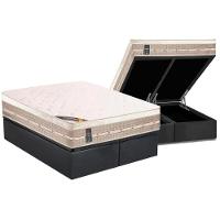 Cama Box Baú King: Colchão Molas Castor Bonnel Premium Tecnopedic + Base CRC Suede Gray(193x203) - 1