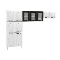 Cozinha Compacta Star New 3 Peças (2 Armários + 1 Paneleiro) CPT106 Branco/Preto - Telasul - 20