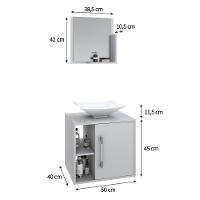 Conjunto Balcão C-cuba L38 E Espelheira Soft 500 - Branco Chess C-branco Chess Branco Chess C-branco Chess - 5