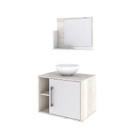 Conjunto Balcão C-cuba R30 E Espelheira Soft 600 Snow Snow C-branco Chess - 2