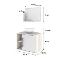 Conjunto Balcão C-cuba R30 E Espelheira Soft 600 Snow Snow C-branco Chess - 5