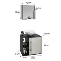 Conjunto Balcão C-cuba R30 E Espelheira Soft 500 Preto ônix C-nogal Preto Onix C-snow - 5