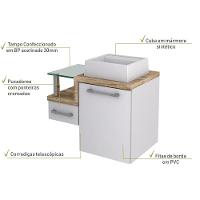 Conjunto Balcão C-cuba Q32 Legno 630 Branco Chess C-branco Chess Branco Chess C-carvalho