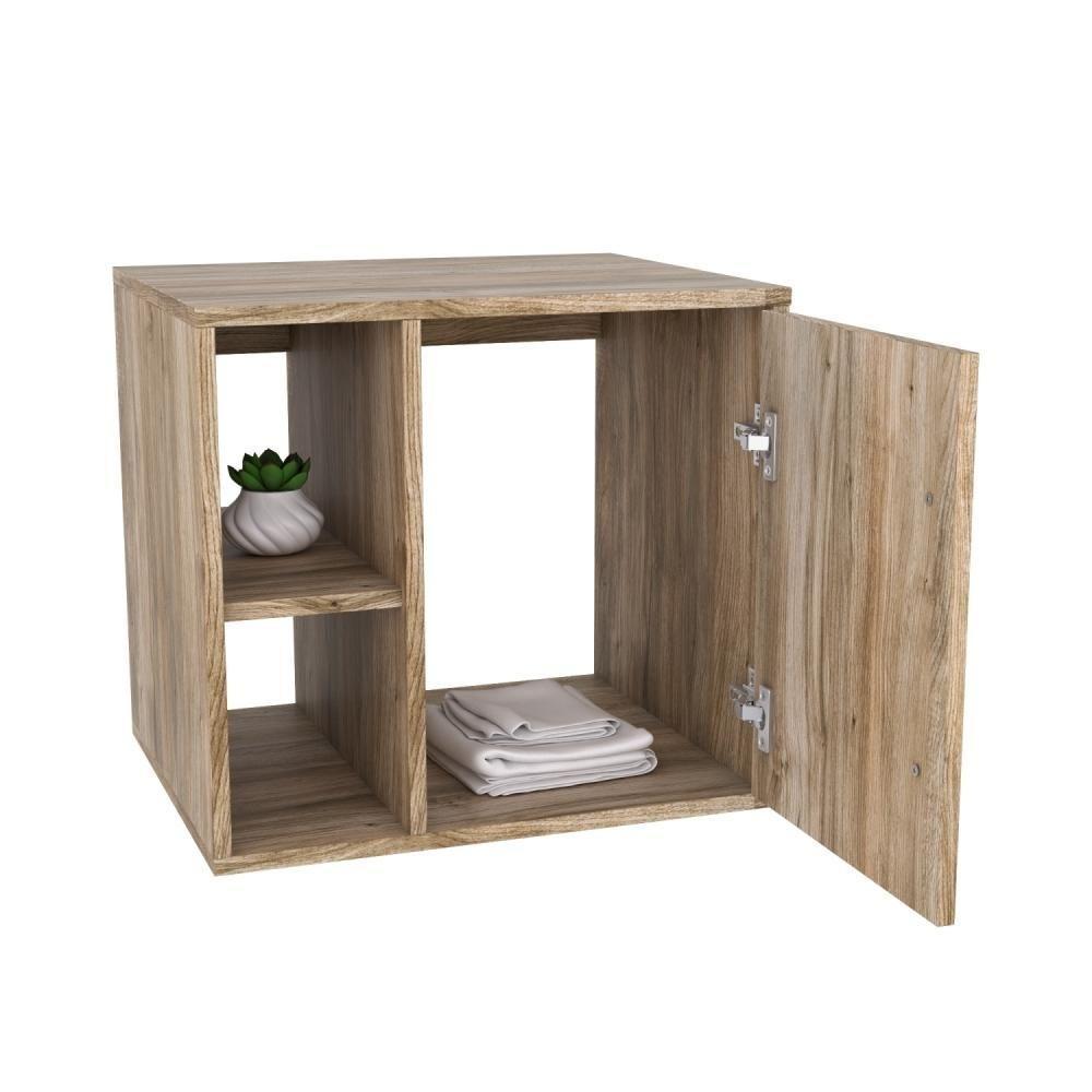 Conjunto Balcão C-cuba L38 E Espelheira Soft 500 Preto Onix C-snow Carvalho - 3