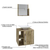 Conjunto Balcão C-cuba L38 E Espelheira Soft 500 Preto Onix C-snow Carvalho - 5