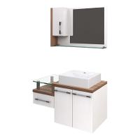 Conjunto Balcão C-cuba Q39 E Espelheira Legno 830 Branco Chess C-carvalho Dark Branco Chess C-nogal - 2