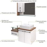 Conjunto Balcão C-cuba Q39 E Espelheira Legno 830 Branco Chess C-carvalho Dark Branco Chess C-nogal - 5