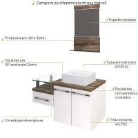 Conjunto Balcão C-cuba Q32 E Espelheira Legno 831 Branco Chess C-carvalho Branco Chess C-carvalho Dark - 5
