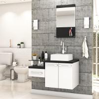 Conjunto Balcão C-cuba Q32 E Espelheira Legno 831 Branco Chess C-nogal Branco Chess C-preto ônix - 1