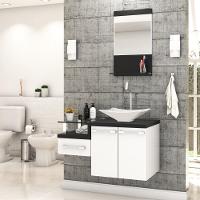 Conjunto Balcão C-cuba L38 E Espelheira Legno 831 Branco Chess C-nogal Branco Chess C-preto ônix - 1