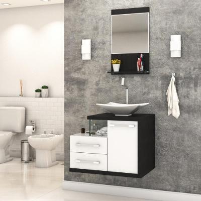 Conjunto Balcão C-cuba L38 E Espelheira Legno 651 Branco Chess C-nogal Branco Chess C-preto ônix