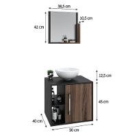 Conjunto Balcão C-cuba R30 E Espelheira Soft 500 Preto ônix C-carvalho Dark Preto ônix C-nogal - 5