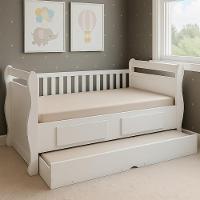 Bicama Infantil Solteiro Maria Branco Brilho Com Colchões Light D33 - Móveis Peroba - 2