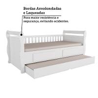 Bicama Infantil Solteiro Maria Branco Brilho Com Colchões Supreme D33 - Móveis Peroba