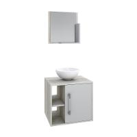 Conjunto Balcão C-cuba R30 E Espelheira Soft 500 Snow Snow C-branco Chess - 2