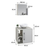 Conjunto Balcão C-cuba R30 E Espelheira Soft 500 Snow Snow C-branco Chess - 5