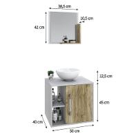 Conjunto Balcão C-cuba R30 E Espelheira Soft 500 Branco Chess Branco Chess C-carvalho - 5