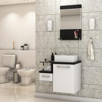 Conjunto Balcão C-cuba Q32 E Espelheira Legno 631 Branco Chess C-nogal Branco Chess C-preto ônix - 1