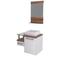 Conjunto Balcão C-cuba Q32 E Espelheira Legno 631 Branco Chess C-carvalho Dark Branco Chess C-nogal - 2