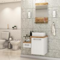 Conjunto Balcão C-cuba Q32 E Espelheira Legno 631 Branco Chess C-branco Chess Branco Chess C-carvalho - 1