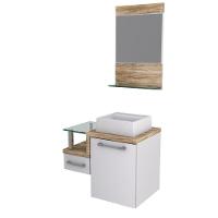 Conjunto Balcão C-cuba Q32 E Espelheira Legno 631 Branco Chess C-branco Chess Branco Chess C-carvalho - 2