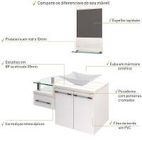 Conjunto Balcão C-cuba L38 E Espelheira Legno 831 Branco Chess C-preto ônix Branco Chess C-snow - 5