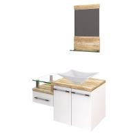 Conjunto Balcão C-cuba L38 E Espelheira Legno 831 Branco Chess C-branco Chess Branco Chess C-carvalho - 2