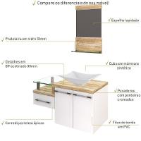 Conjunto Balcão C-cuba L38 E Espelheira Legno 831 Branco Chess C-branco Chess Branco Chess C-carvalho - 5