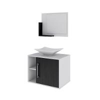 Conjunto Balcão C-cuba L38 E Espelheira Soft 600 Branco Chess C-nogal Branco Chess C-preto ônix - 2