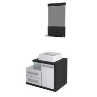 Conjunto Balcão C-cuba Q32 E Espelheira Legno 651 Branco Chess C-nogal Branco Chess C-preto ônix - 2