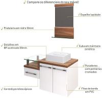 Conjunto Balcão C-cuba Q32 E Espelheira Legno 831 Branco Chess C-carvalho Dark Branco Chess C-nogal - 5